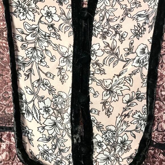 Knox Rose Women's Size XS Oversized Sheer Maroon Bohemian Mini Tunic Boho Dress - Picture 4 of 15